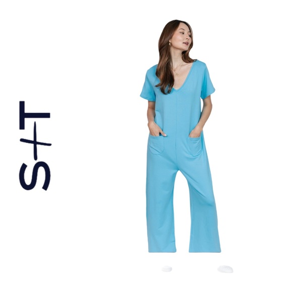 ⬇️🇨🇦🆕🏷️*NWT* SMASH + TESS | 2X | TERRY WIDE LEG ROMPER IN TROPICAL BREEZE - Picture 3 of 9